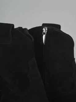 Stivaletti tacco 8cm camoscio nero