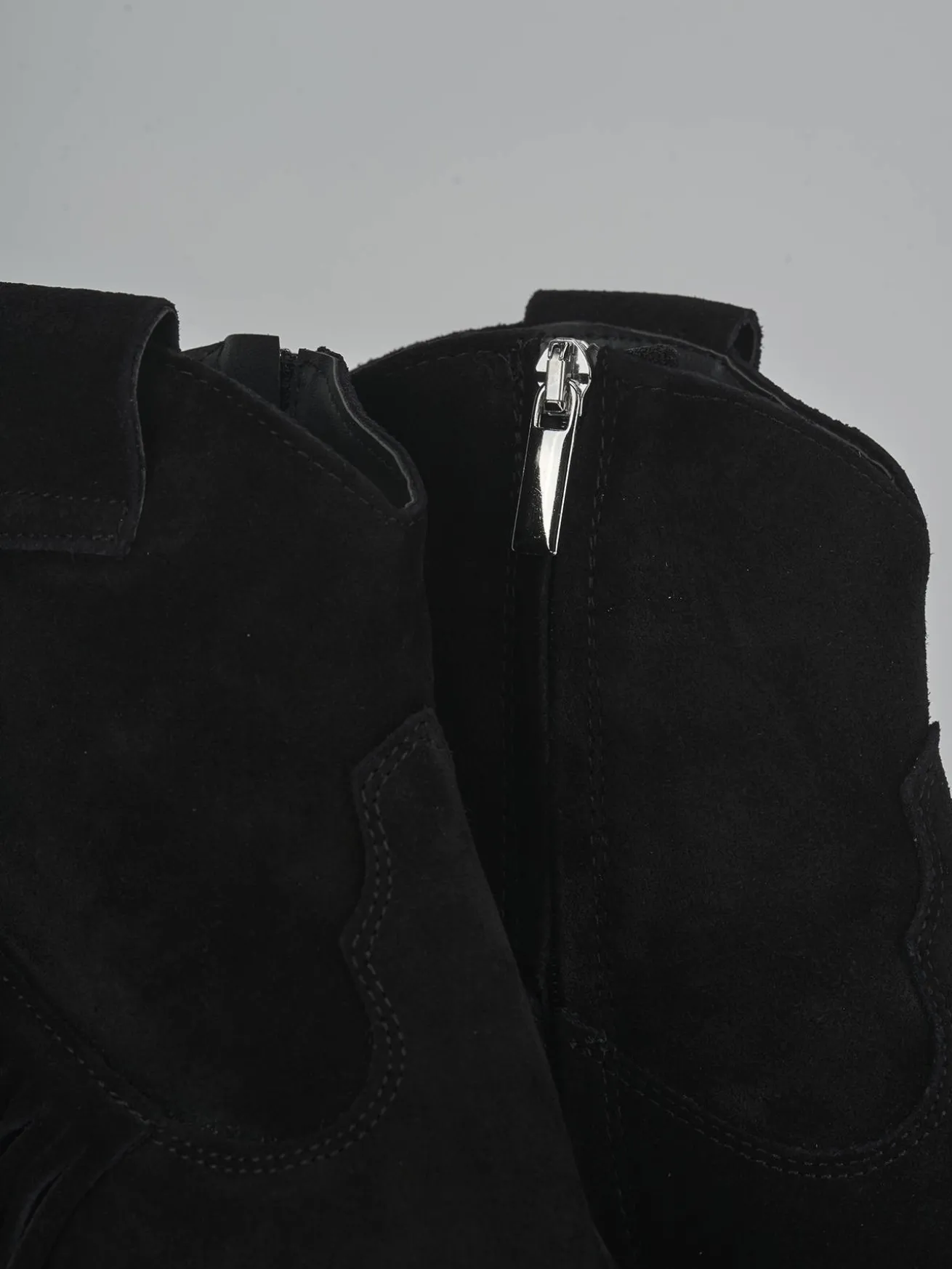 Stivaletti tacco 8cm camoscio nero