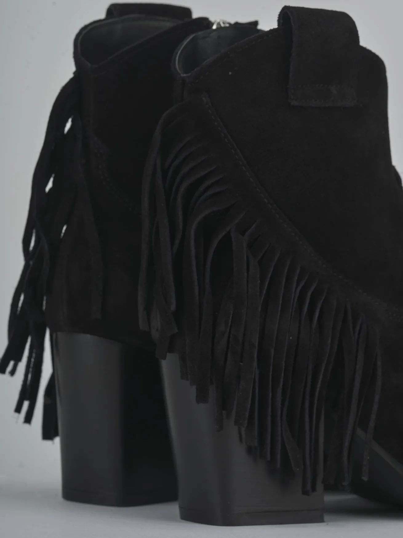 Stivaletti tacco 8cm camoscio nero