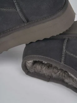 Stivaletti tacco 2cm camoscio grigio