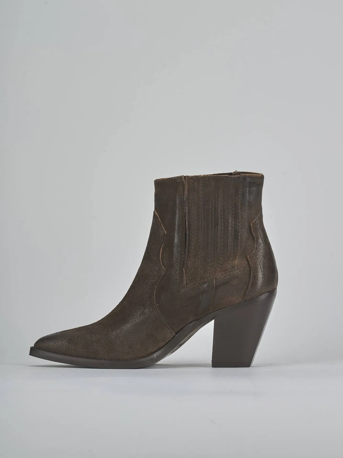 Stivaletti tacco 9cm camoscio testa