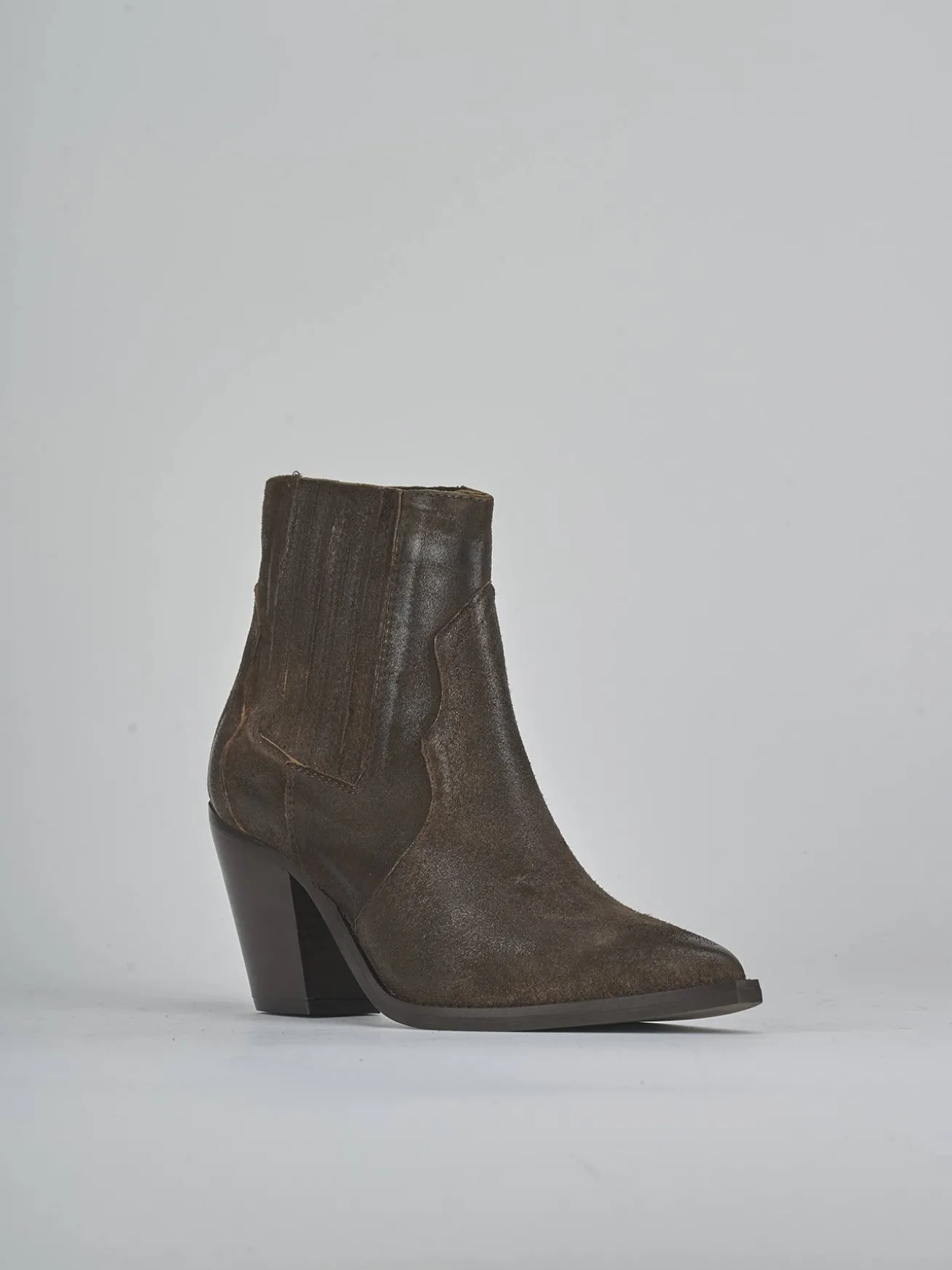 Stivaletti tacco 9cm camoscio testa