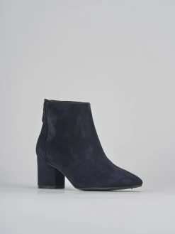 Stivaletti tacco 5cm camoscio blu