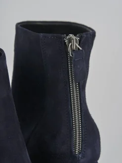 Stivaletti tacco 5cm camoscio blu