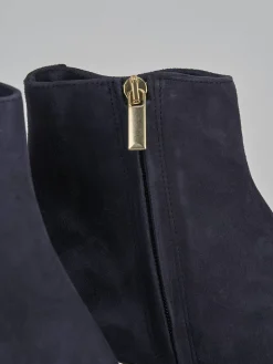 Stivaletti tacco 6cm camoscio blu