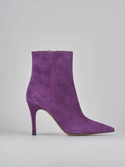 Stivaletti tacco 9cm camoscio viola