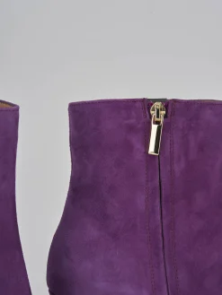 Stivaletti tacco 9cm camoscio viola