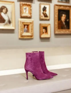 Stivaletti tacco 9cm camoscio viola