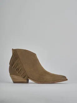 Stivaletti tacco 4cm camoscio beige