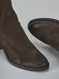 Stivaletti tacco 5cm camoscio testa