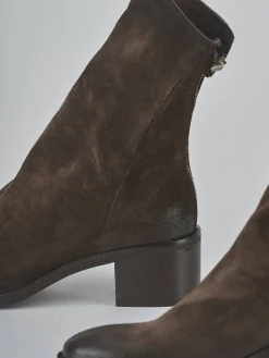 Stivaletti tacco 5cm camoscio testa