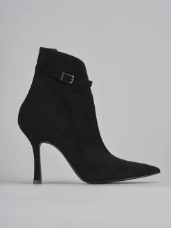 Stivaletti tacco 9cm camoscio nero