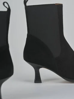 Stivaletti tacco 5cm camoscio nero