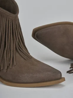 Stivaletti tacco 5cm camoscio beige