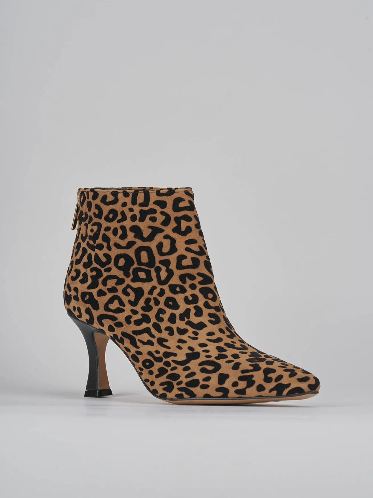 Stivaletti tacco 7cm camoscio multicolor