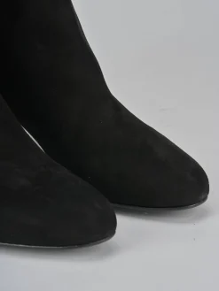 Stivaletti tacco 6cm camoscio nero