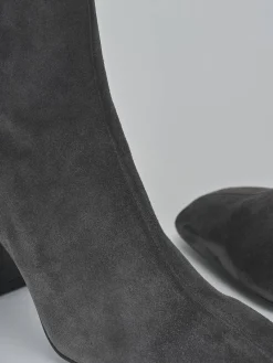 Stivaletti tacco 7cm camoscio grigio