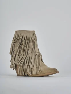 Stivaletti tacco 7cm camoscio beige