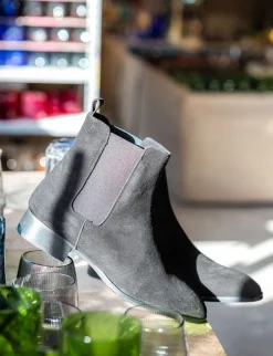 Stivaletti tacco 3cm camoscio nero