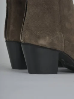 Stivaletti tacco 6cm camoscio beige