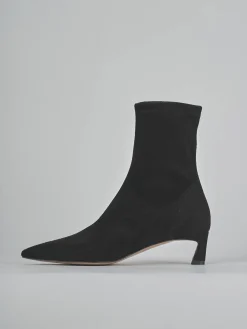 Stivaletti tacco 5cm camoscio nero
