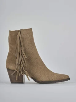 Stivaletti tacco 6cm camoscio marrone