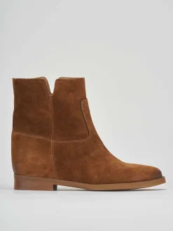 Stivaletti tacco 2cm camoscio marrone