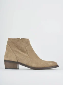 Stivaletti tacco 3cm camoscio marrone