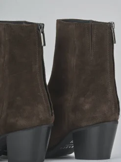 Stivaletti tacco 5cm camoscio testa