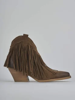 Stivaletti tacco 7cm camoscio marrone