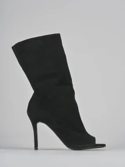 Stivaletti tacco 9cm camoscio nero