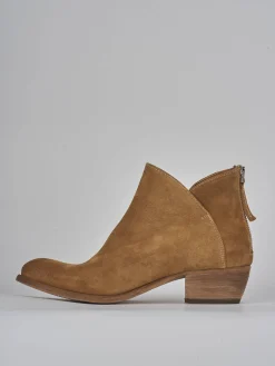 Stivaletti tacco 5cm camoscio marrone