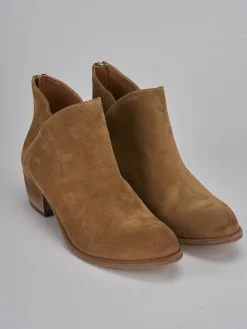 Stivaletti tacco 5cm camoscio marrone