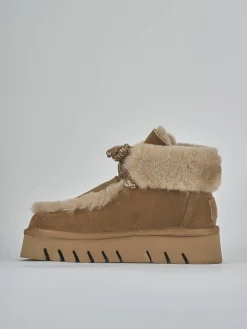 Stivaletti tacco 3cm camoscio marrone