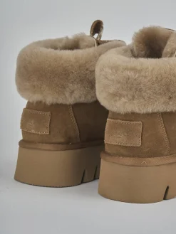 Stivaletti tacco 3cm camoscio marrone