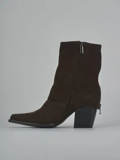 Stivaletti tacco 8cm camoscio testa