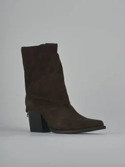 Stivaletti tacco 8cm camoscio testa