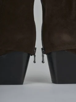 Stivaletti tacco 8cm camoscio testa