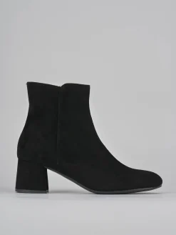 Stivaletti tacco 6cm camoscio nero