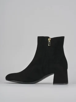 Stivaletti tacco 6cm camoscio nero