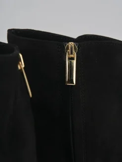 Stivaletti tacco 6cm camoscio nero