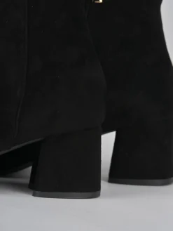 Stivaletti tacco 6cm camoscio nero