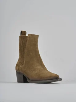 Stivaletti tacco 3cm camoscio marrone