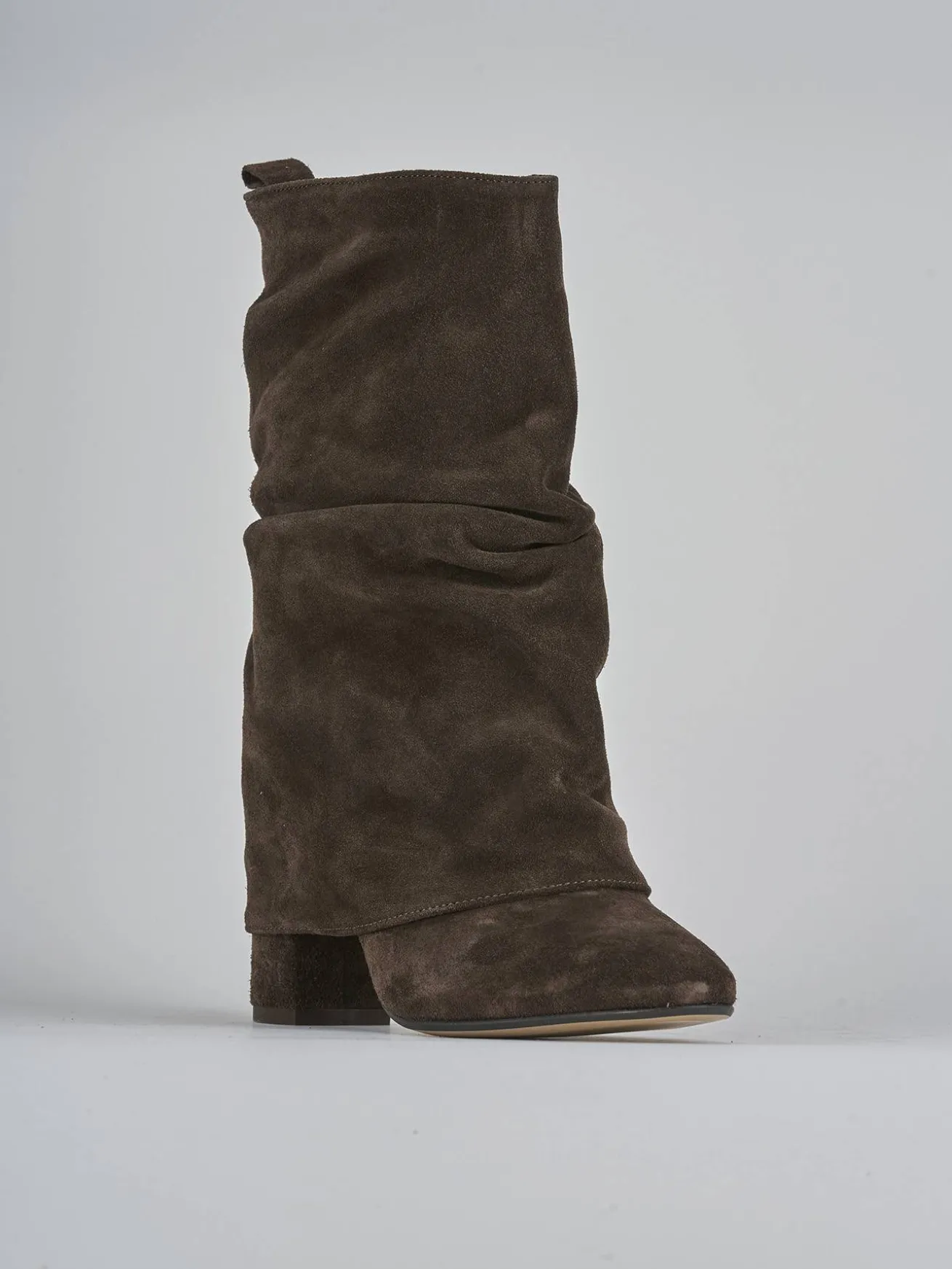 Stivaletti tacco 7cm camoscio testa