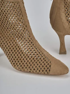 Stivaletti tacco 7cm camoscio marrone