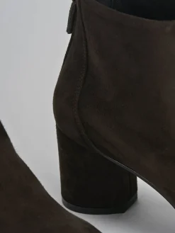 Stivaletti tacco 5cm camoscio testa