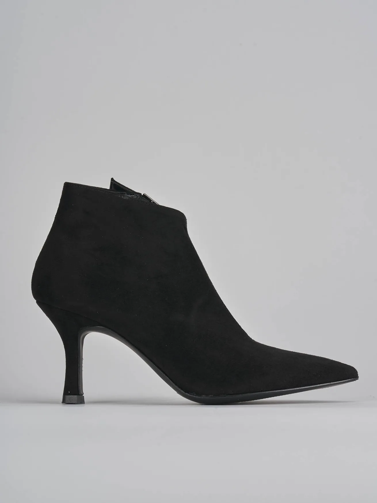 Stivaletti tacco 7cm camoscio nero