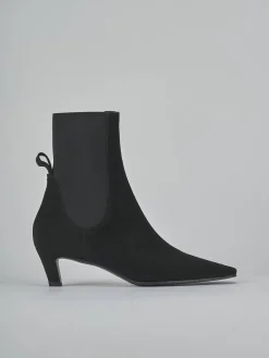 Stivaletti tacco 5cm camoscio nero