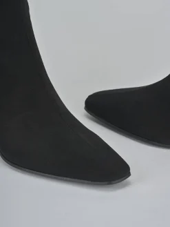 Stivaletti tacco 5cm camoscio nero