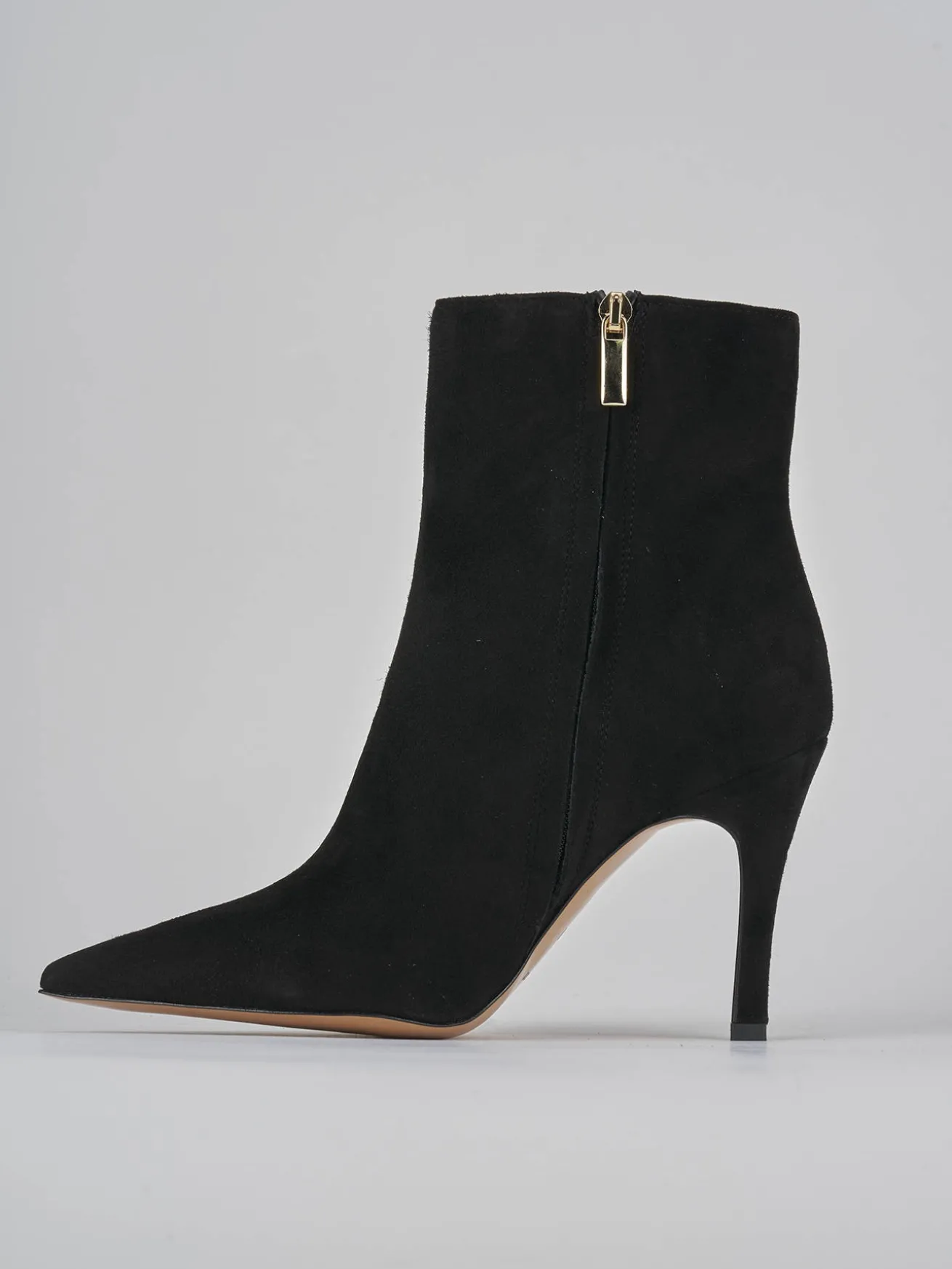 Stivaletti tacco 9cm camoscio nero